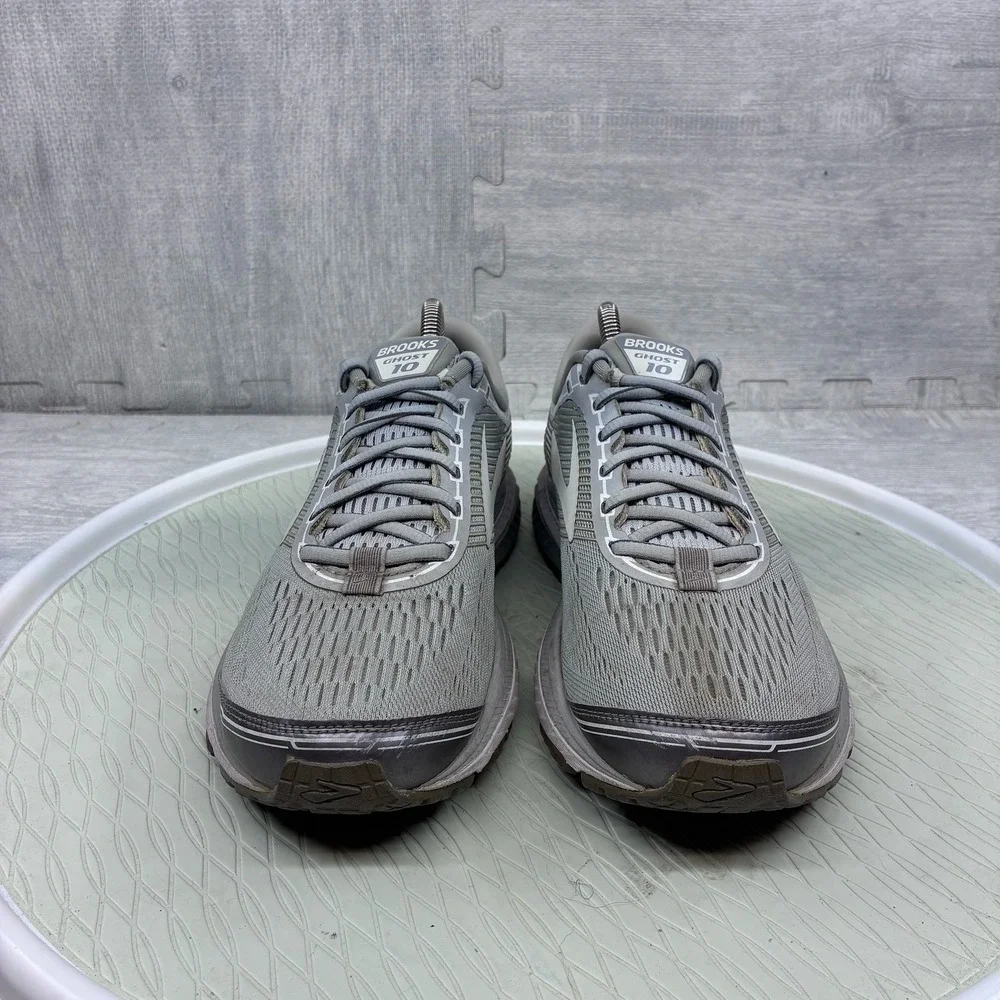 Brooks Ghost 10 Running Shoes Women's 10 Grey Mesh Athletic Sneakers 1202461B144